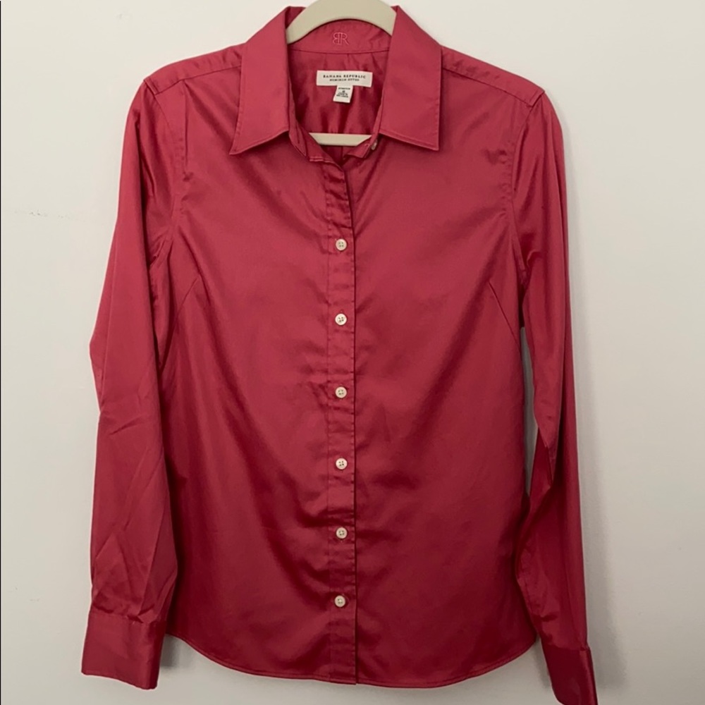 Banana Republic Red Button-Down Shirt